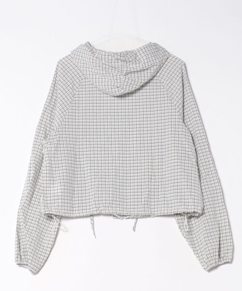 WEGO(ウィゴー)の「WEGO/チェックフードシャツパーカー/トップス(パーカー・レディース・ブラック/ホワイト・MEDIUM/LARGE)」の3枚目の写真