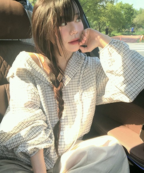 WEGO(ウィゴー)の「WEGO/チェックフードシャツパーカー/トップス(パーカー・レディース・ブラック/ホワイト・MEDIUM/LARGE)」の16枚目の写真