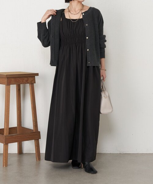 Jena espace merveilleux（ジェナ　エスパスメルヴェイユ）の「【メリハリシルエット】ウエストシャーリングジャンスカ（ワンピース・レディース・ライトベージュ/ブラック/カーキ・FREE）」の5枚目の写真