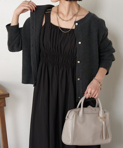 Jena espace merveilleux（ジェナ　エスパスメルヴェイユ）の「【メリハリシルエット】ウエストシャーリングジャンスカ（ワンピース・レディース・ライトベージュ/ブラック/カーキ・FREE）」の9枚目の写真