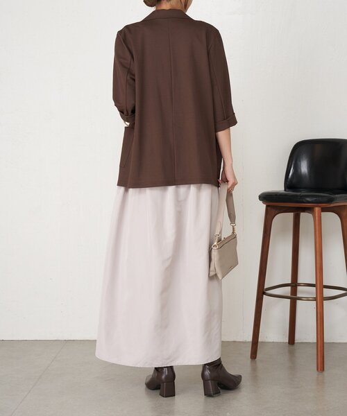 Jena espace merveilleux（ジェナ　エスパスメルヴェイユ）の「【メリハリシルエット】ウエストシャーリングジャンスカ（ワンピース・レディース・ライトベージュ/ブラック/カーキ・FREE）」の14枚目の写真