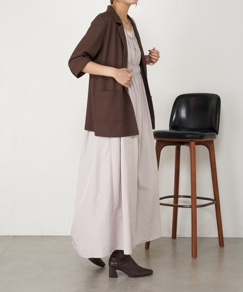 Jena espace merveilleux（ジェナ　エスパスメルヴェイユ）の「【メリハリシルエット】ウエストシャーリングジャンスカ（ワンピース・レディース・ライトベージュ/ブラック/カーキ・FREE）」の15枚目の写真