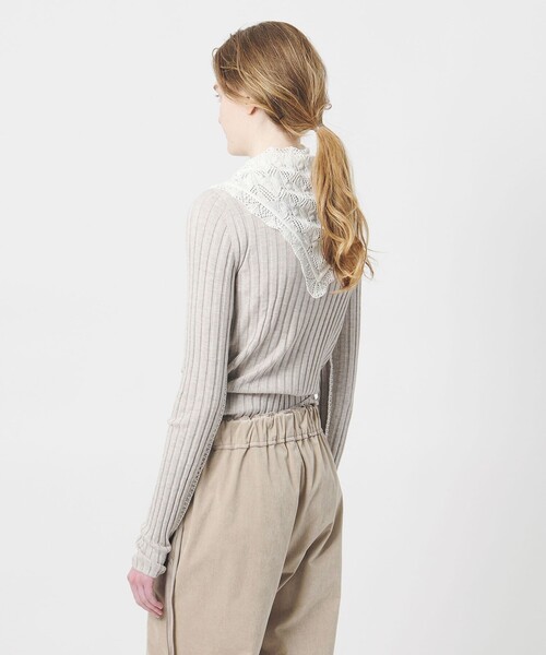 AEWEN MATOPH（イウエン マトフ）の「＜AEWEN MATOPH＞ニットレーススカーフ（ストール/ショール・レディース・オフホワイト/ブラック・FREE）」の3枚目の写真