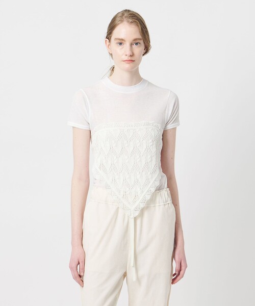 AEWEN MATOPH（イウエン マトフ）の「＜AEWEN MATOPH＞ニットレーススカーフ（ストール/ショール・レディース・オフホワイト/ブラック・FREE）」の5枚目の写真