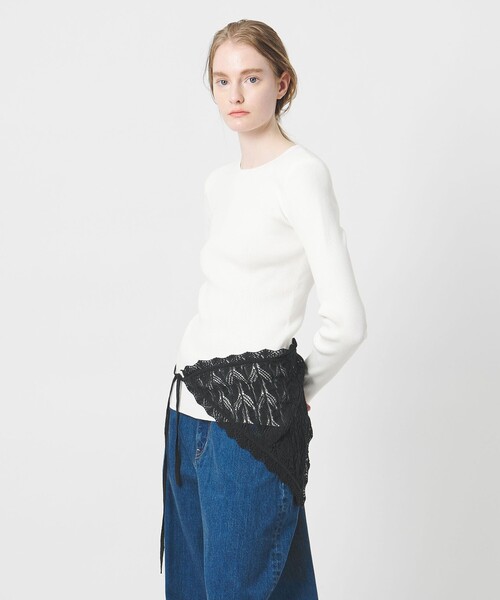 AEWEN MATOPH（イウエン マトフ）の「＜AEWEN MATOPH＞ニットレーススカーフ（ストール/ショール・レディース・オフホワイト/ブラック・FREE）」の20枚目の写真