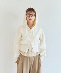 BAYFLOW | [スタイルアップ見え]リブニットショートパーカー(パーカー)