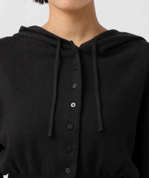 BAYFLOW（ベイフロー）の「[スタイルアップ見え]リブニットショートパーカー（パーカー・レディース・ブラック/グレー/オフホワイト・FREE）」の15枚目の写真