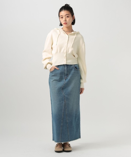 BAYFLOW（ベイフロー）の「[スタイルアップ見え]リブニットショートパーカー（パーカー・レディース・ブラック/グレー/オフホワイト・FREE）」の21枚目の写真