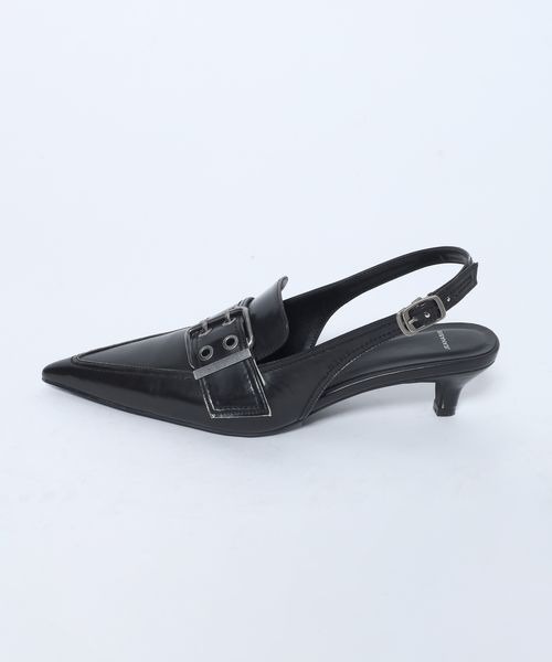 JEANASIS（ジーナシス）の「ベルトデザインポインテッドミュール/638820（パンプス・レディース・ブラック/ベージュ系その他/ブラウン・LARGE/MEDIUM）」の8枚目の写真