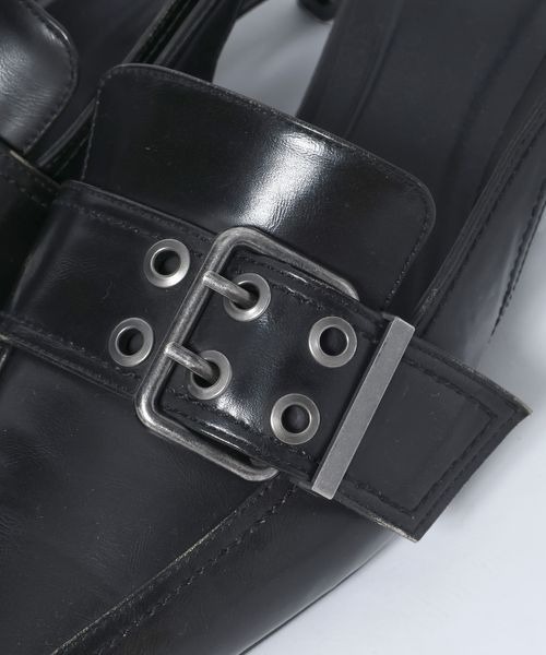 JEANASIS（ジーナシス）の「ベルトデザインポインテッドミュール/638820（パンプス・レディース・ブラック/ベージュ系その他/ブラウン・LARGE/MEDIUM）」の4枚目の写真