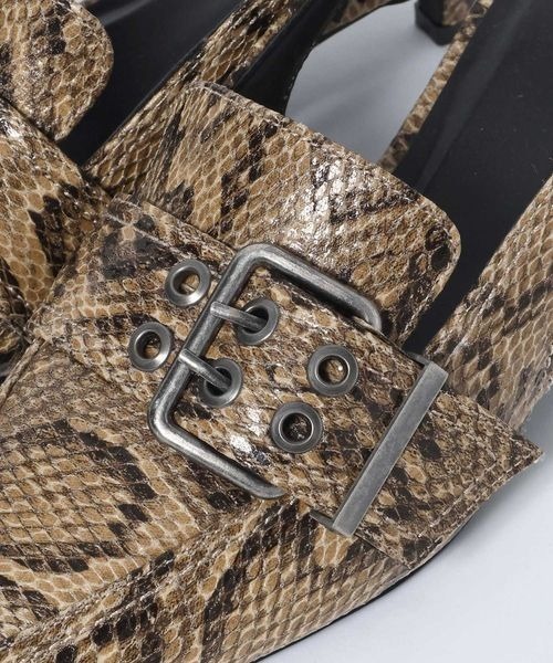 JEANASIS（ジーナシス）の「ベルトデザインポインテッドミュール/638820（パンプス・レディース・ブラック/ベージュ系その他/ブラウン・LARGE/MEDIUM）」の5枚目の写真