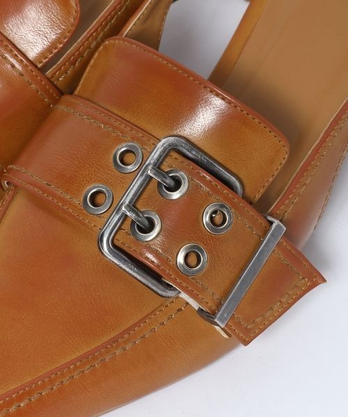 JEANASIS（ジーナシス）の「ベルトデザインポインテッドミュール/638820（パンプス・レディース・ブラック/ベージュ系その他/ブラウン・LARGE/MEDIUM）」の6枚目の写真