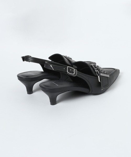 JEANASIS（ジーナシス）の「ベルトデザインポインテッドミュール/638820（パンプス・レディース・ブラック/ベージュ系その他/ブラウン・LARGE/MEDIUM）」の8枚目の写真