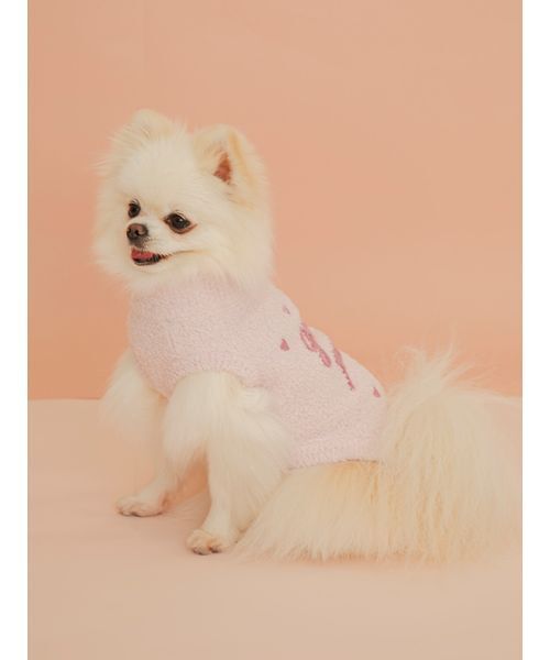 gelato pique（ジェラートピケ）の「【CAT&DOG】ハイネックロゴプルオーバー（リード/ハーネス/首輪・レディース・アイボリー/ブラウン/ピンク・S/M/L）」の7枚目の写真