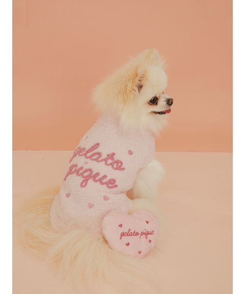 gelato pique（ジェラートピケ）の「【CAT&DOG】ハイネックロゴプルオーバー（リード/ハーネス/首輪・レディース・アイボリー/ブラウン/ピンク・S/M/L）」の9枚目の写真