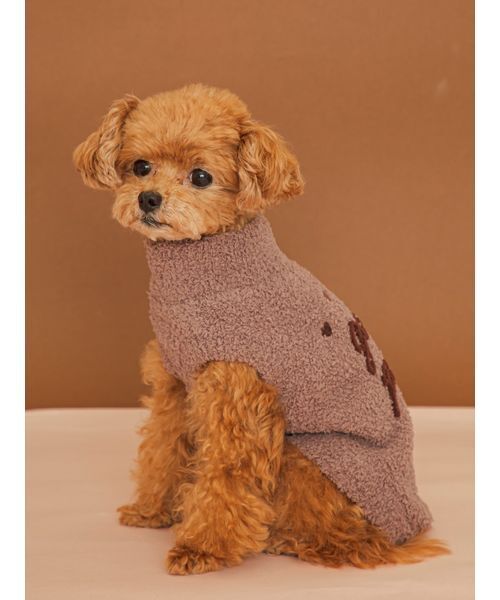 gelato pique（ジェラートピケ）の「【CAT&DOG】ハイネックロゴプルオーバー（リード/ハーネス/首輪・レディース・アイボリー/ブラウン/ピンク・S/M/L）」の12枚目の写真