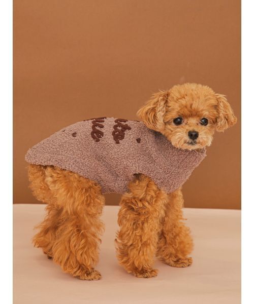 gelato pique（ジェラートピケ）の「【CAT&DOG】ハイネックロゴプルオーバー（リード/ハーネス/首輪・レディース・アイボリー/ブラウン/ピンク・S/M/L）」の13枚目の写真