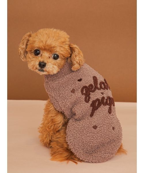 gelato pique（ジェラートピケ）の「【CAT&DOG】ハイネックロゴプルオーバー（リード/ハーネス/首輪・レディース・アイボリー/ブラウン/ピンク・S/M/L）」の14枚目の写真