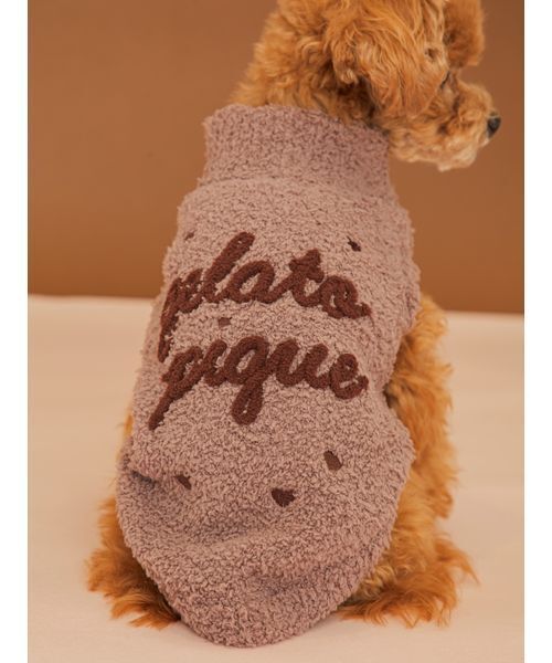 gelato pique（ジェラートピケ）の「【CAT&DOG】ハイネックロゴプルオーバー（リード/ハーネス/首輪・レディース・アイボリー/ブラウン/ピンク・S/M/L）」の15枚目の写真
