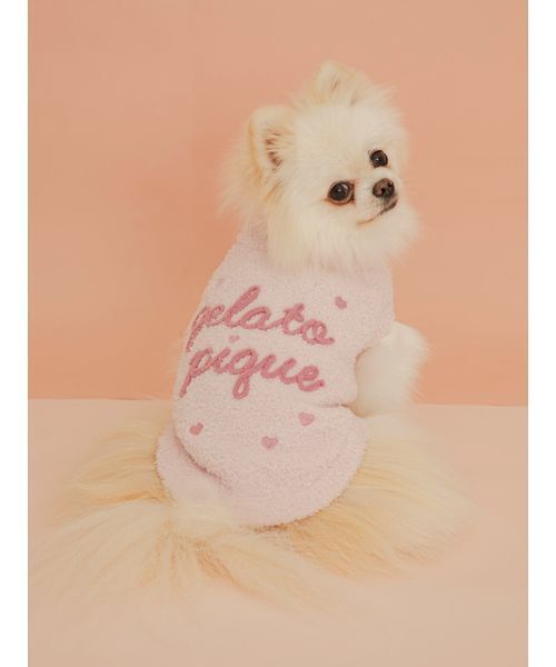 gelato pique（ジェラートピケ）の「【CAT&DOG】ハイネックロゴプルオーバー（リード/ハーネス/首輪・レディース・アイボリー/ブラウン/ピンク・S/M/L）」の3枚目の写真