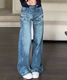 shameless（シェイムレス）の「デザイン切替フレアデニム（デニムパンツ）」