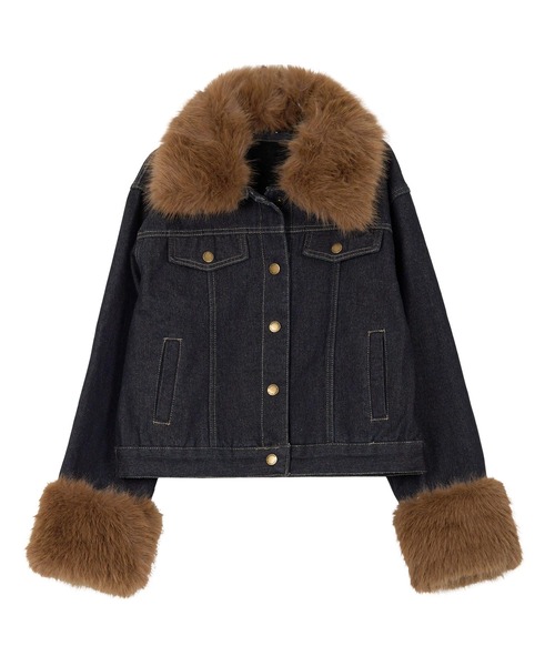 KOBE LETTUCE（コウベレタス）の「[ 裏起毛 ] ファー付きデニムジャケット（デニムジャケット・レディース・インディゴブルー/ブルー・M）」の14枚目の写真