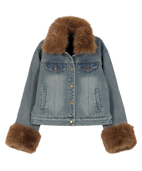 KOBE LETTUCE（コウベレタス）の「[ 裏起毛 ] ファー付きデニムジャケット（デニムジャケット・レディース・インディゴブルー/ブルー・M）」の15枚目の写真