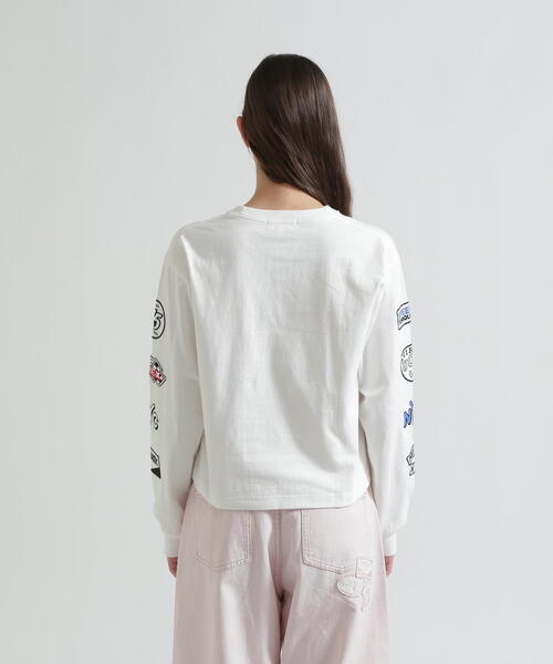 AVIREX(アヴィレックス)の「MOTOR ARM PATCH L/S T-SHIRT(Tシャツ/カットソー・レディース・チャコールグレー/その他18/ホワイト・F)」の8枚目の写真
