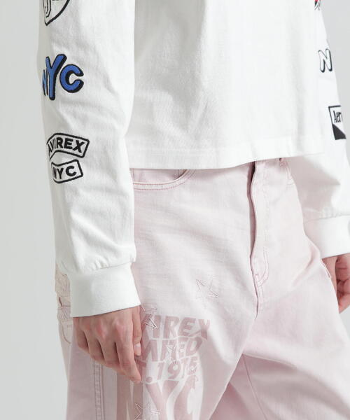 AVIREX(アヴィレックス)の「MOTOR ARM PATCH L/S T-SHIRT(Tシャツ/カットソー・レディース・チャコールグレー/その他18/ホワイト・F)」の12枚目の写真