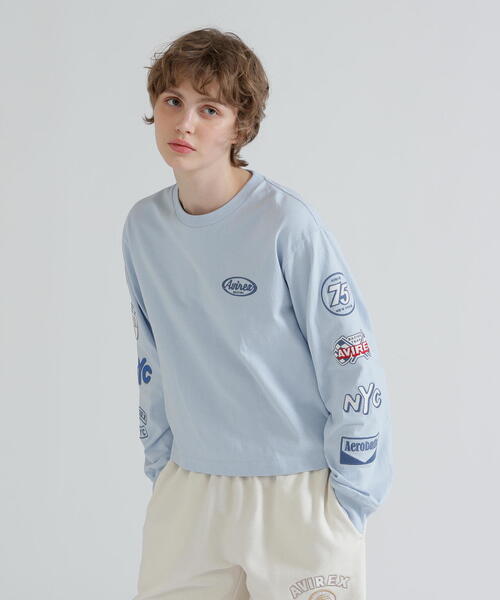 AVIREX(アヴィレックス)の「MOTOR ARM PATCH L/S T-SHIRT(Tシャツ/カットソー・レディース・チャコールグレー/その他18/ホワイト・F)」の16枚目の写真