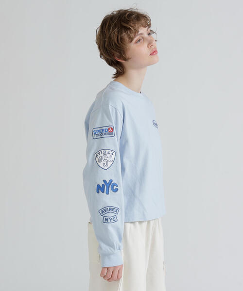 AVIREX(アヴィレックス)の「MOTOR ARM PATCH L/S T-SHIRT(Tシャツ/カットソー・レディース・チャコールグレー/その他18/ホワイト・F)」の17枚目の写真