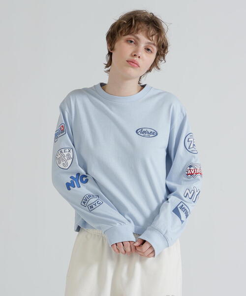 AVIREX(アヴィレックス)の「MOTOR ARM PATCH L/S T-SHIRT(Tシャツ/カットソー・レディース・チャコールグレー/その他18/ホワイト・F)」の20枚目の写真