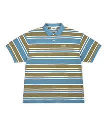 LORES（ロアス）の「Striped Cotton Pique Polo - Olive（Tシャツ/カットソー）」