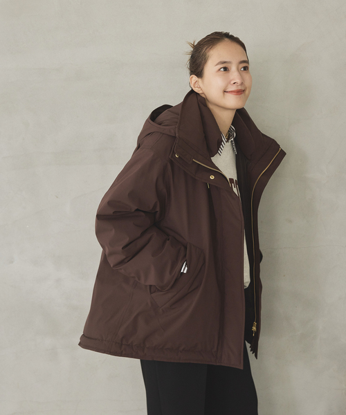 Spick & Span（スピックアンドスパン）の「《追加2》2WAY撥水ダウンハーフコート（ダウンジャケット/コート・レディース・ブラウン系その他/ブラック・38/36/34）」の3枚目の写真