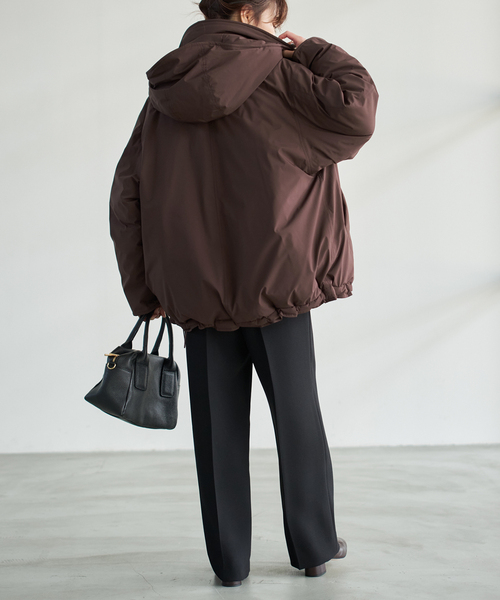 Spick & Span（スピックアンドスパン）の「《追加2》2WAY撥水ダウンハーフコート（ダウンジャケット/コート・レディース・ブラウン系その他/ブラック・38/36/34）」の11枚目の写真