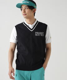 PEARLY GATES（パーリーゲイツ）の「【PEARLY GATES】PG is PG ロゴジャガードVネックニットベストプルオーバー（ベスト）」