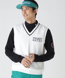 PEARLY GATES（パーリーゲイツ）の「【PEARLY GATES】PG is PG ロゴジャガードVネックニットベストプルオーバー（ベスト）」