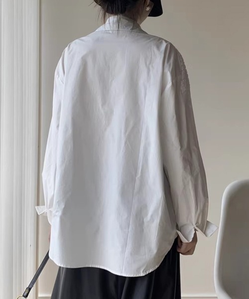 ReRe(リリ)の「刺繍入りデザインシャツ(シャツ/ブラウス・レディース・ブルー/ブラック/ホワイト・FREE)」の18枚目の写真