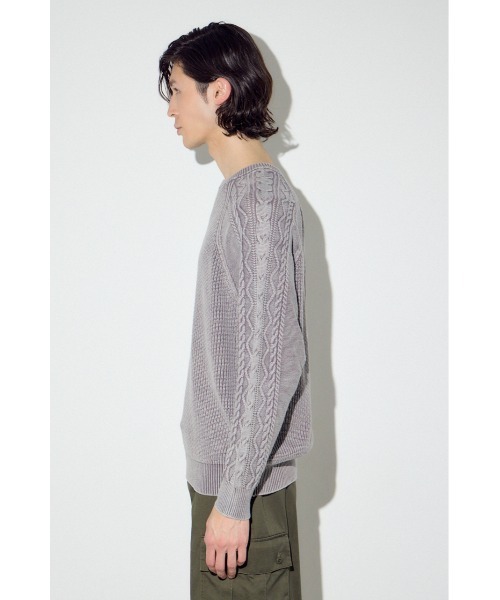 AZUL by moussy(アズールバイマウジー)の「ヴィンテージウォッシュニットトップス(ニット/セーター・メンズ・ブルー/ブラック/グレイッシュベージュ・MEDIUM/LARGE)」の20枚目の写真