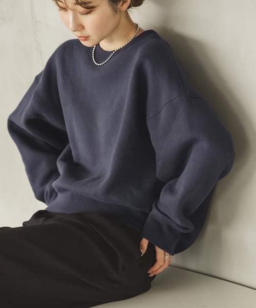 Noble（ノーブル）の「《WEB限定追加》ナッピングオーバーニュアンススウェット（スウェット・レディース・グレー/チャコールグレー・FREE）」の2枚目の写真