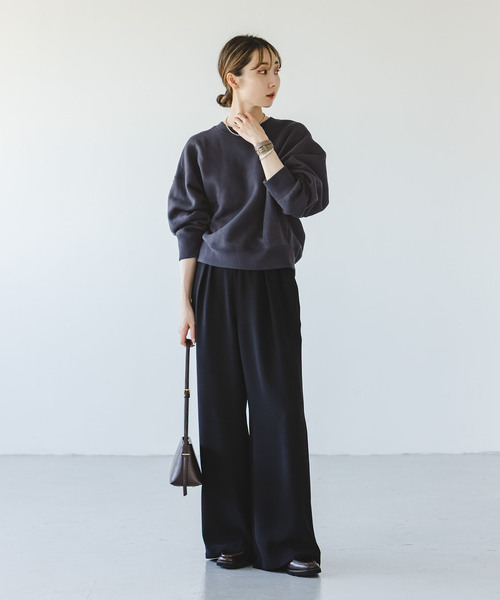 Noble（ノーブル）の「《WEB限定追加》ナッピングオーバーニュアンススウェット（スウェット・レディース・グレー/チャコールグレー・FREE）」の8枚目の写真