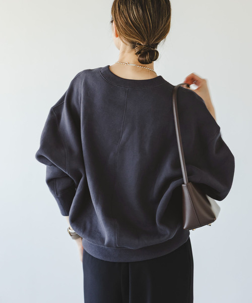 Noble（ノーブル）の「《WEB限定追加》ナッピングオーバーニュアンススウェット（スウェット・レディース・グレー/チャコールグレー・FREE）」の12枚目の写真