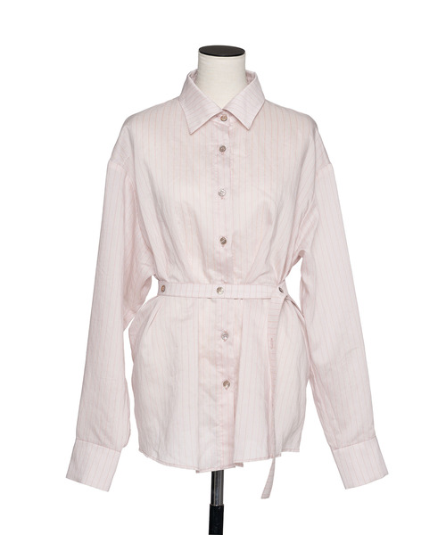 muller of yoshiokubo（ミュラーオブヨシオクボ）の「muller of yoshiokubo ミュラーオブヨシオクボ / STRIPE BACK OPEN SHIRTS クラシックストライプバックオープンシャツ / MLS26208（シャツ/ブラウス・レディース・ブルー/ピンク・FREE）」の12枚目の写真