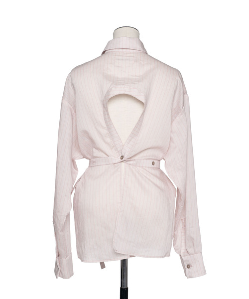 muller of yoshiokubo（ミュラーオブヨシオクボ）の「muller of yoshiokubo ミュラーオブヨシオクボ / STRIPE BACK OPEN SHIRTS クラシックストライプバックオープンシャツ / MLS26208（シャツ/ブラウス・レディース・ブルー/ピンク・FREE）」の13枚目の写真