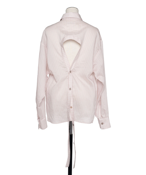 muller of yoshiokubo（ミュラーオブヨシオクボ）の「muller of yoshiokubo ミュラーオブヨシオクボ / STRIPE BACK OPEN SHIRTS クラシックストライプバックオープンシャツ / MLS26208（シャツ/ブラウス・レディース・ブルー/ピンク・FREE）」の14枚目の写真