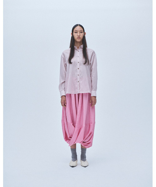 muller of yoshiokubo（ミュラーオブヨシオクボ）の「muller of yoshiokubo ミュラーオブヨシオクボ / STRIPE BACK OPEN SHIRTS クラシックストライプバックオープンシャツ / MLS26208（シャツ/ブラウス・レディース・ブルー/ピンク・FREE）」の15枚目の写真