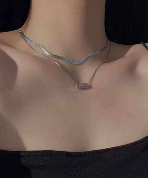 セール】【456813】スネーク＆モチーフ2連ネックレス(RZ)（ネックレス