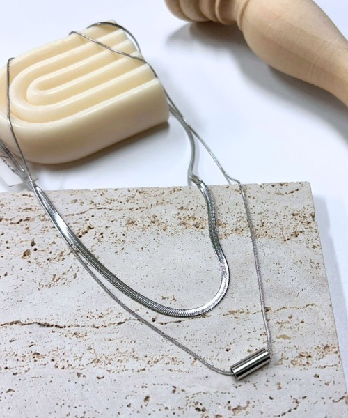 セール】【456813】スネーク＆モチーフ2連ネックレス(RZ)（ネックレス