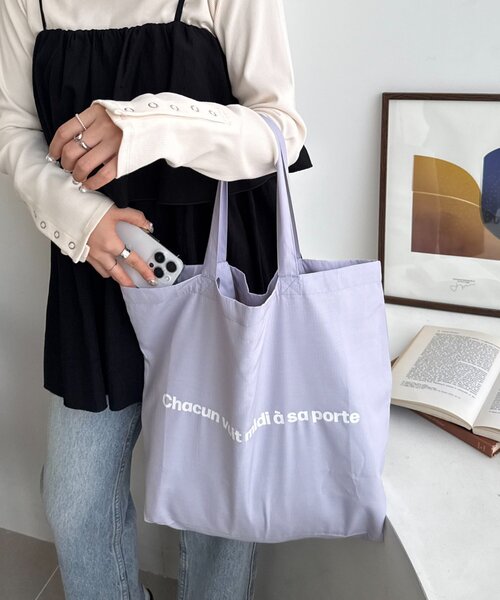 DISCOAT（ディスコート）の「ストライプロゴトートバッグ（トートバッグ・レディース・ピンク/ブラウン/ホワイト/イエロー・FREE）」の4枚目の写真