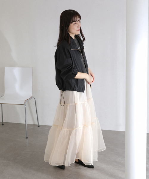 La TOTALITE（ラトータリテ）の「【洗える】オーガンジーティアードスカート（スカート・レディース・ベージュ/ブラック・FREE）」の11枚目の写真
